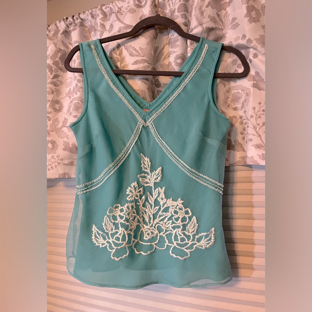Bandolino Beaded and Embroidered Top